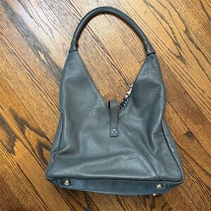 Sapahn Women’s Chic Gray Leather Hobo Bag Going Out Date Night Office Casual
